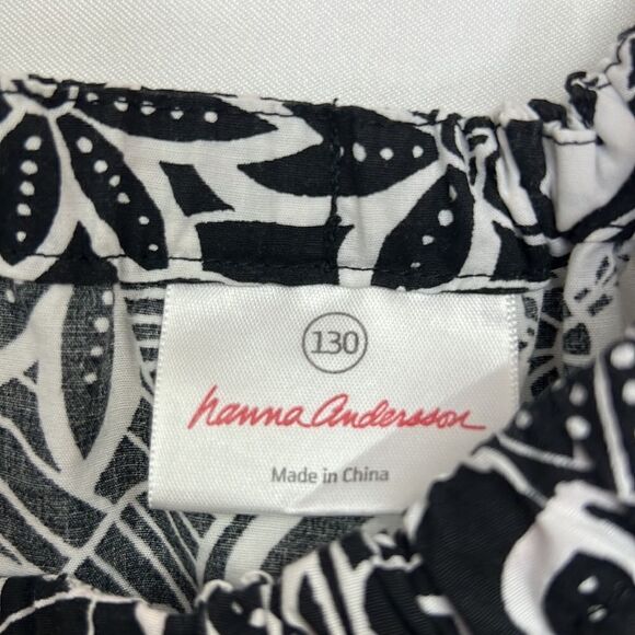 Hanna Andersson black and white floral sundress with red accents EUC size 8 - Picture 6 of 12
